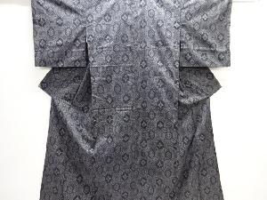 変わり格子に華紋模様織り出し西陣伝承紬着物